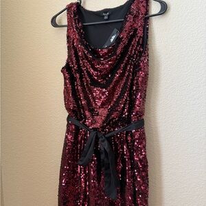 Burgundy Sequin Dress